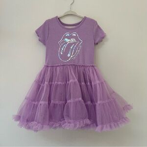 Rolling Stones Graphic Purple Tutu Dress 4T